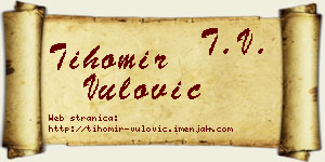 Tihomir Vulović vizit kartica